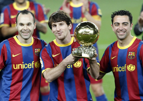 Messi celebrates Ballon d'Or with hat-trick