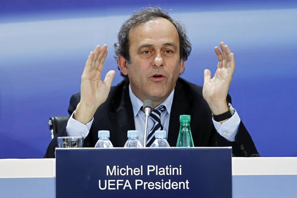 UEFA president Platini re-elected unopposed