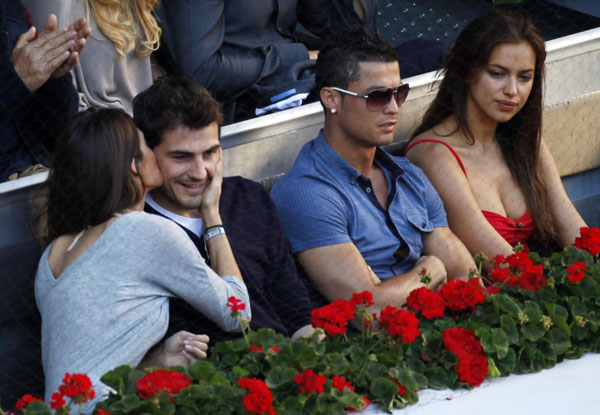 Ronaldo, Casillas couples spotted at Madrid open final