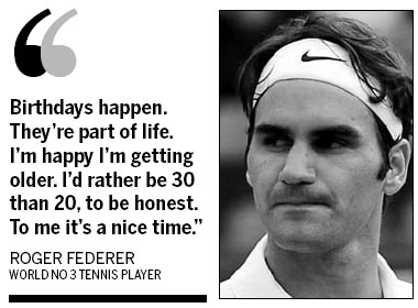 Federer at peace with age and ranking