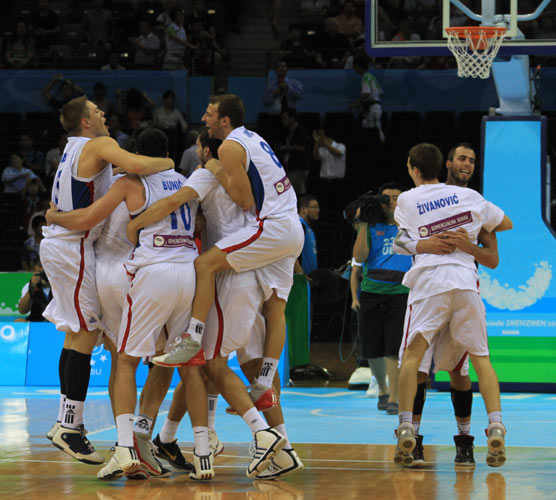 Serbia beats Canada to defend basketball title