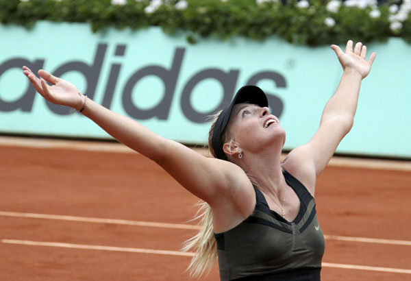 Sharapova crowned queen of Roland Garros