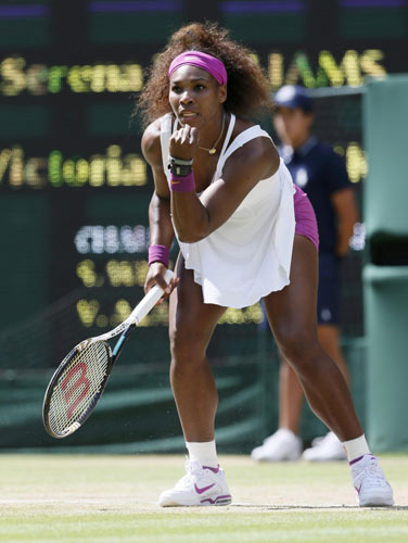 Serena's serving salvo sets up Radwanska final