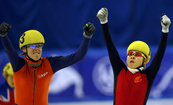 Wang Meng wins 1000m at short-track speedskating worlds
