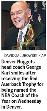 Denver's Karl gets Coach of Year award