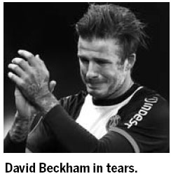Tearful Becks bids farewell