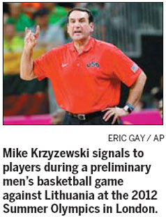 Krzyzewski returns to coach US men's team