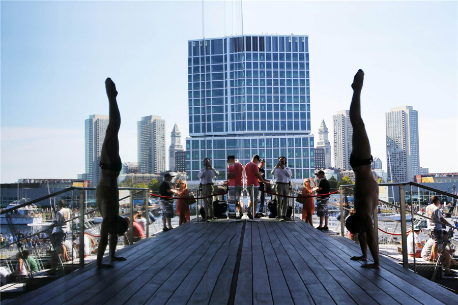 Cliff diving in the city