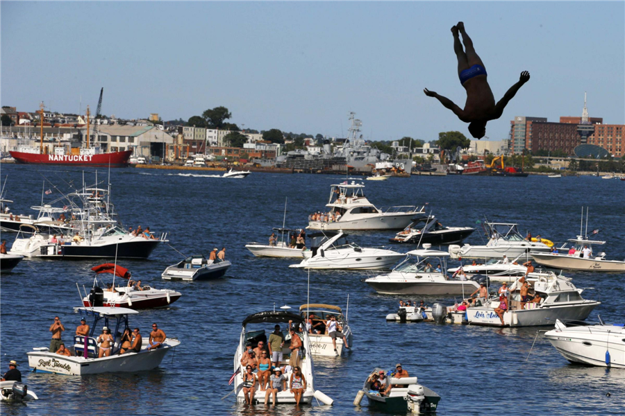 Cliff diving in the city