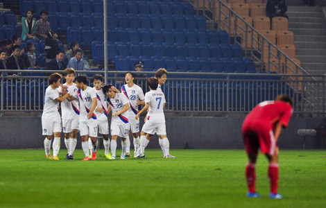 China lose to S. Korea 2-1 in men's soccer