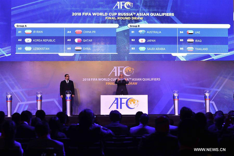 China,South Korea to meet in 2018 Cup Asian qualifiers