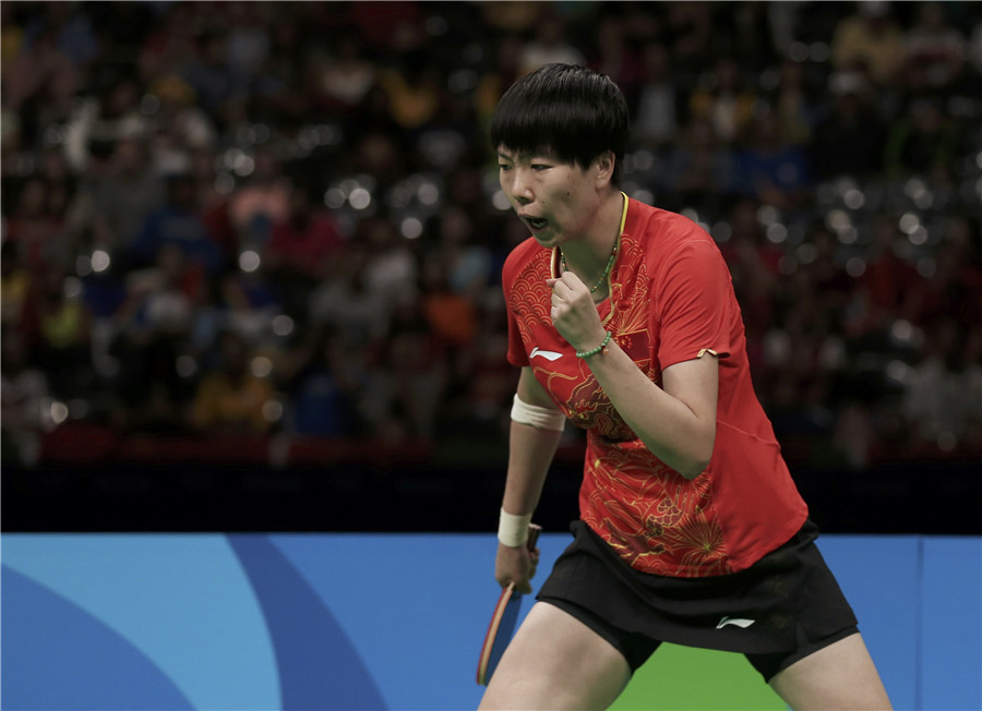 China's women's table tennis team sweeps third back-to-back gold