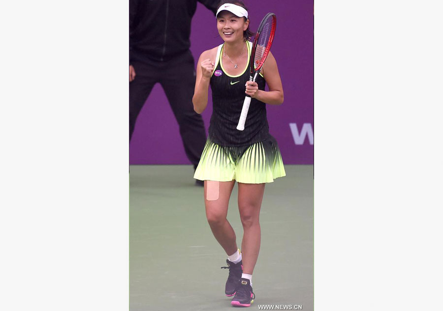 Peng Shuai claims title of women's singles at WTA Tianjin Open