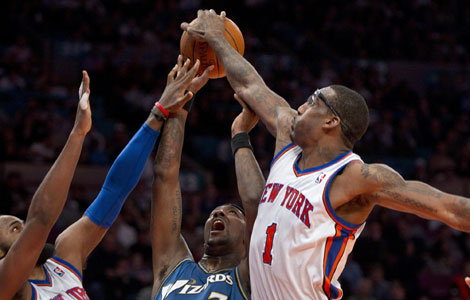 Knicks end six-game slide with Wizards win