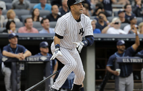 Jeter homers on first pitch in return