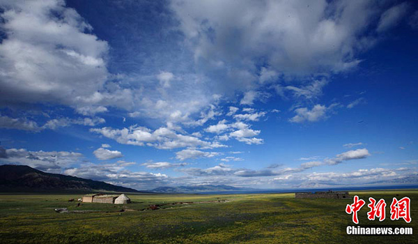 Sayram Lake in the threshold of summer