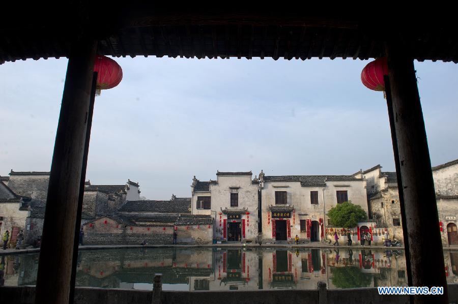 Morning scenery of local residences in Hongcun, China's Anhui