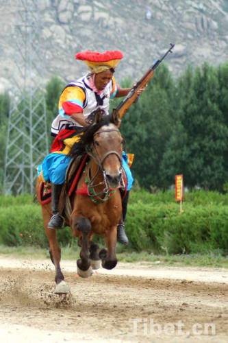 Horse-racing of Shoton Festival in Tibet