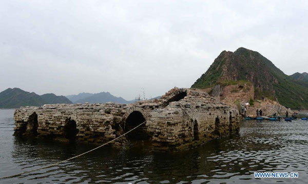 Underwater Great Wall in Panjiakou reservoir