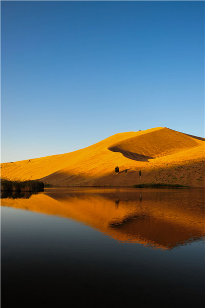 Autumn scenery of 2nd largest desert in China