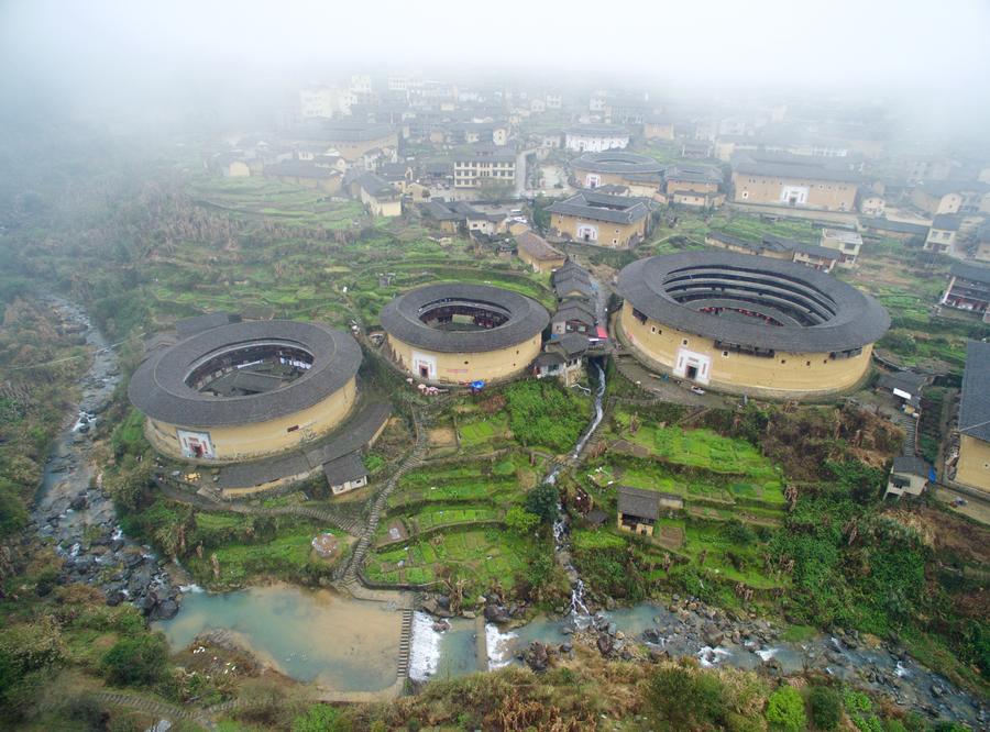 Spring view of Fujian Tulou in SE China