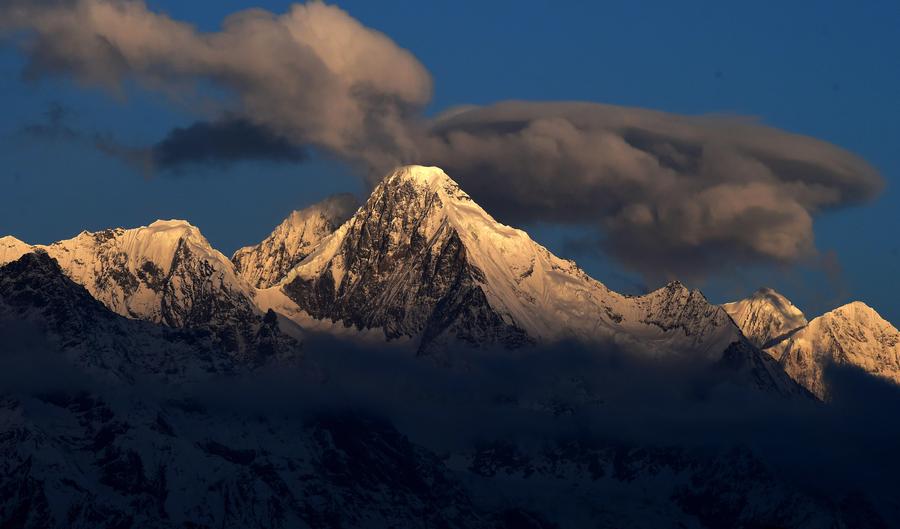 Magnificent Diqing snow-capped mountain in early spring