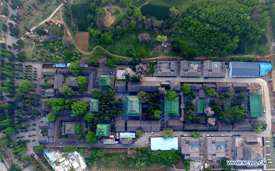 Aerial view of Shaolin Temple in Dengfeng in Central China