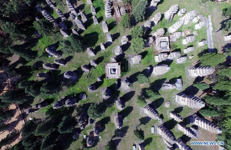 Aerial view of Shaolin Temple in Dengfeng in Central China