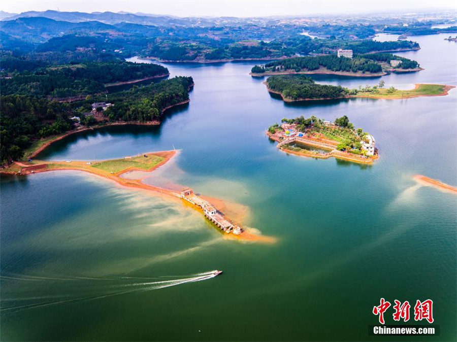 Beautiful lake Longquan in Chengdu