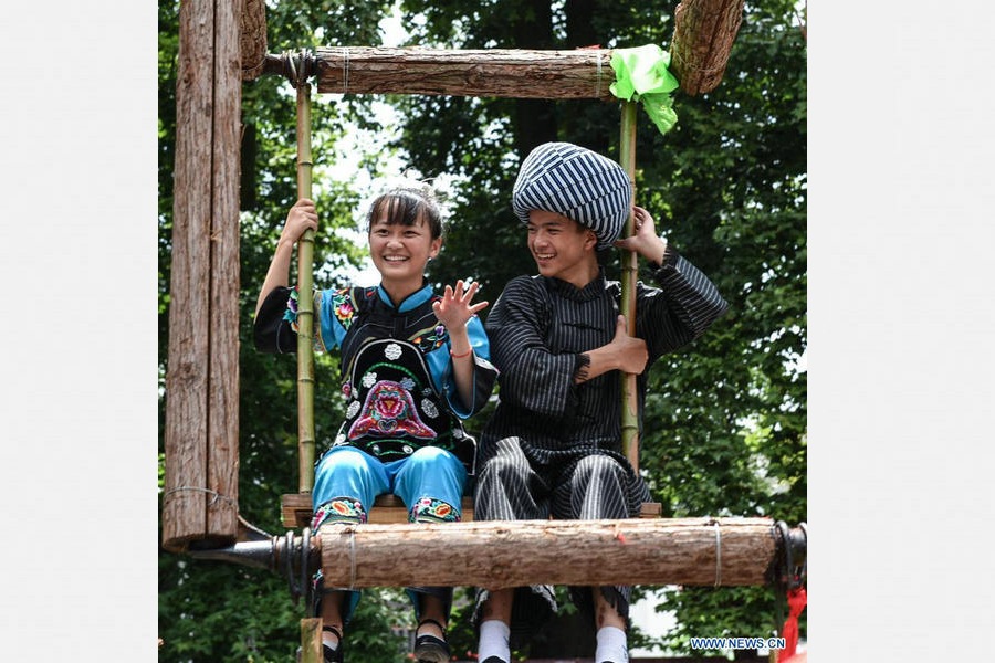 Villagers of Miao ethic group celebrate traditional festival in Guizhou