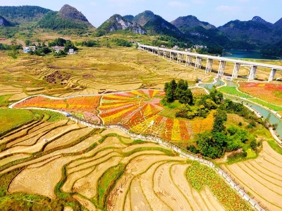Autumn scenery of Baping village in Guangxi