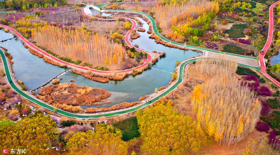 Picturesque Zhangye National Wetland Park