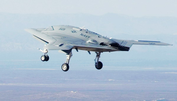US navy unveils unmanned jet