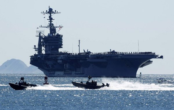 Snapshots of US aircraft carrier