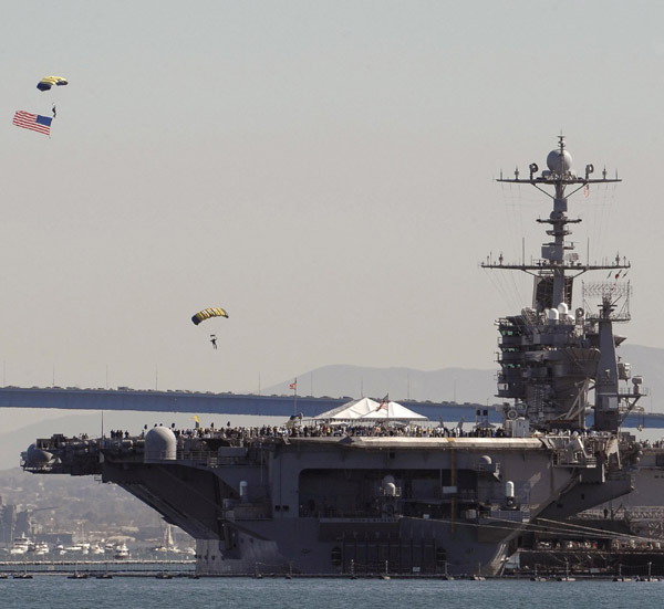 Snapshots of US aircraft carrier