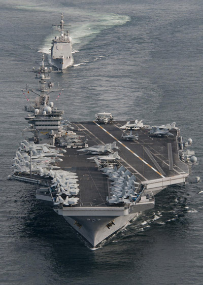 Snapshots of US aircraft carrier