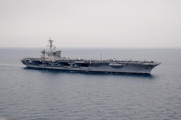 Snapshots of US aircraft carrier