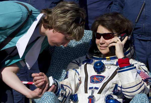 NASA female astronaut back from space