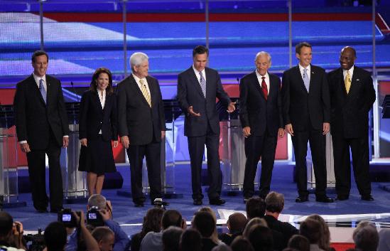 Republicans assail Obama in first big debate