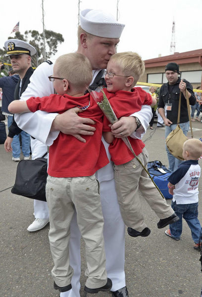 Navy ship that buried bin Laden returns to US port