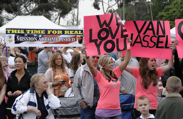 Navy ship that buried bin Laden returns to US port