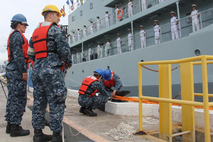 Chinese Navy's training vessel arrives in Pearl Harbor