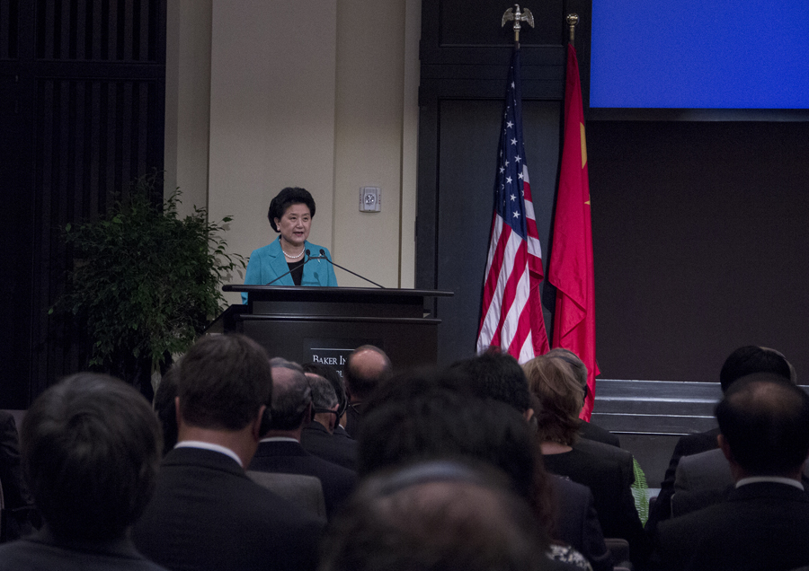 Liu makes keynote speech at Rice University
