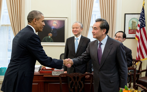 US President Obama meets with Foreign Minister Wang Yi