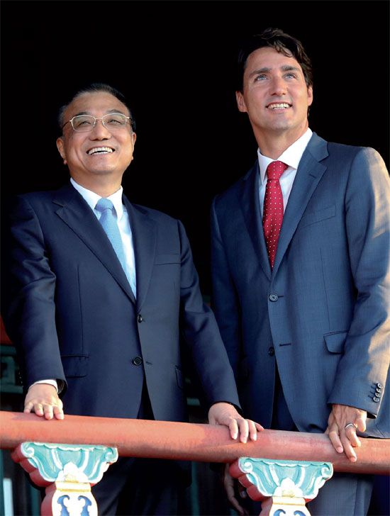 Li welcomes Trudeau to China