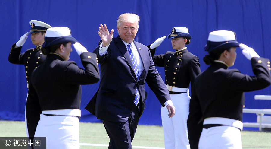 Trump attends US Coast Guard Academy commencement ceremony