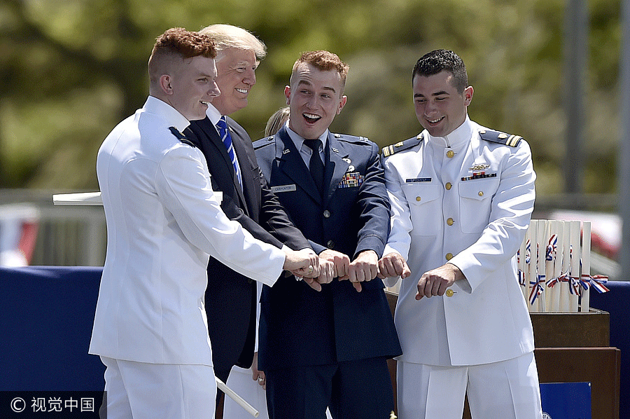 Trump attends US Coast Guard Academy commencement ceremony