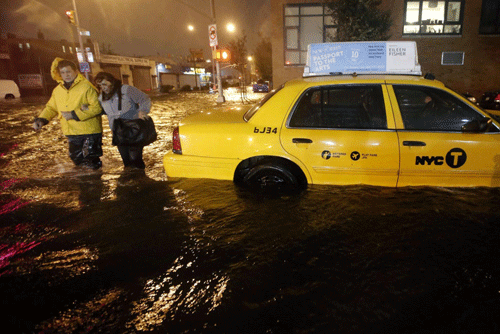 Sandy leaves NYC deluged