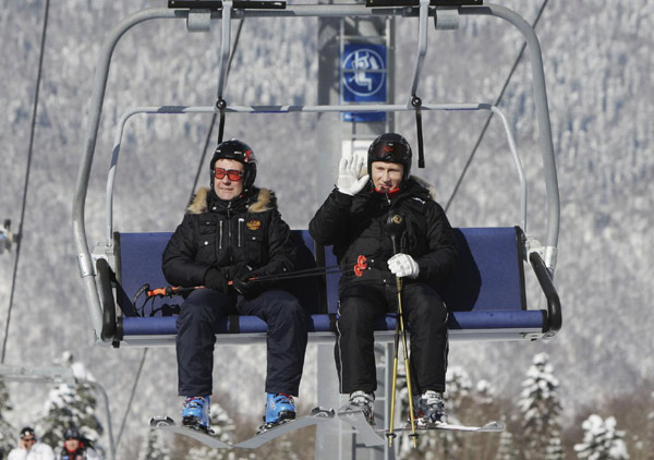 Here comes the Kremlin skiing buddies