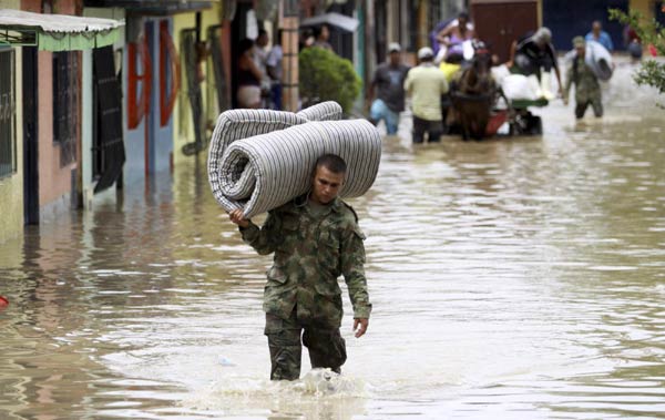 Heavy rains hit Colombian city
